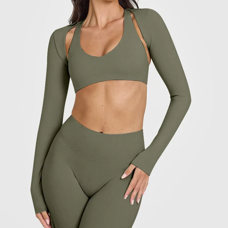 Ladies Wear Sports Cardigans And Yoga Shawls - Olive