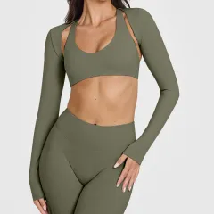Ladies Wear Sports Cardigans And Yoga Shawls - Olive - View 1