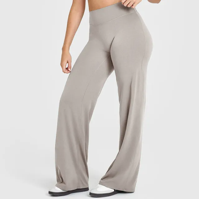 Fashionable Loose Straight leg Yoga Pants For Women Mink Color - Shop at LoveMi