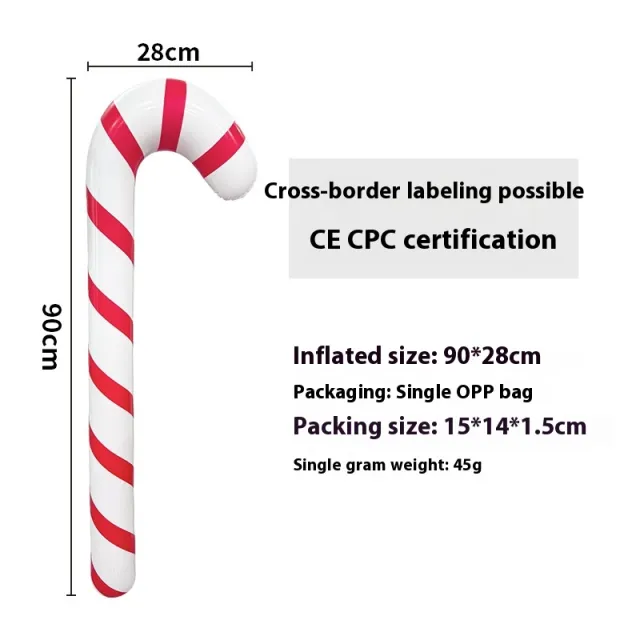 Inflatable Christmas Ball Outdoor Garden Christmas Decorations Red And White Crutch - Shop at LoveMi