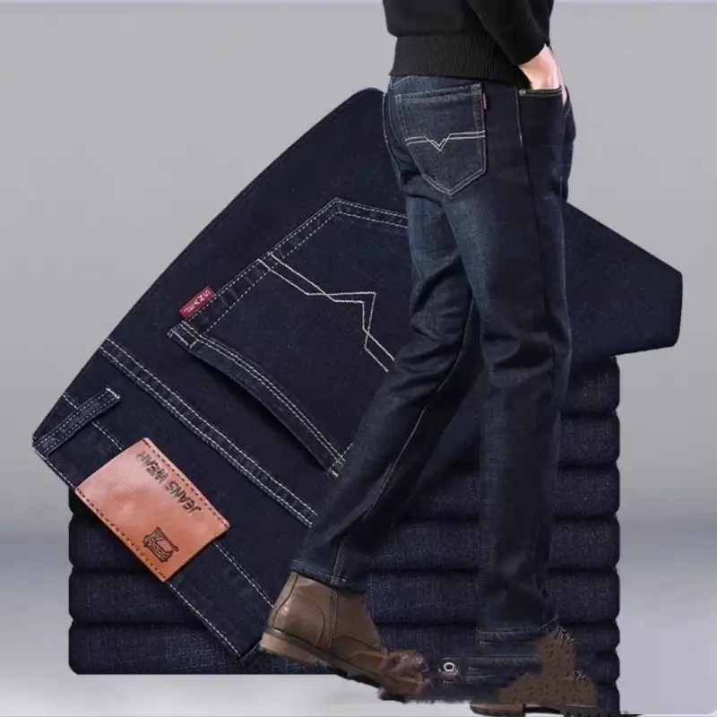 Jeans Men's Loose Straight Mid-waist