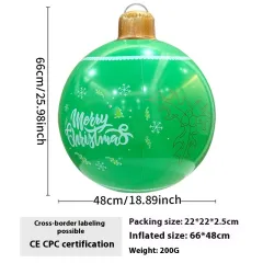 Inflatable Christmas Ball Outdoor Garden Christmas Decorations - Green Christmas Ball - View 1