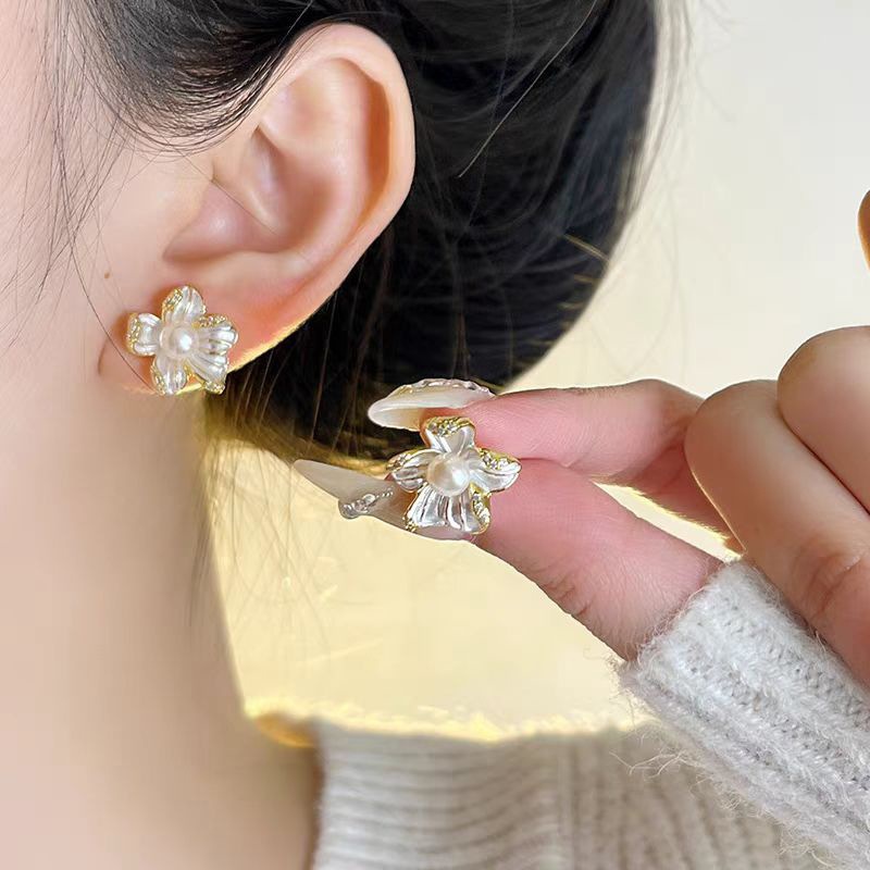 French Drip Begonia Online Influencer Earrings Natural