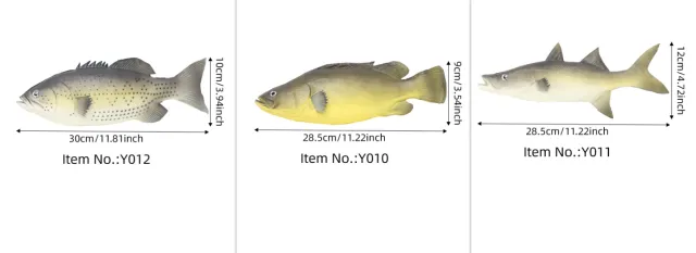 Pu Simulated Fish Ocean Animal Model Toys Ornaments 3Pcs Set - Shop at LoveMi