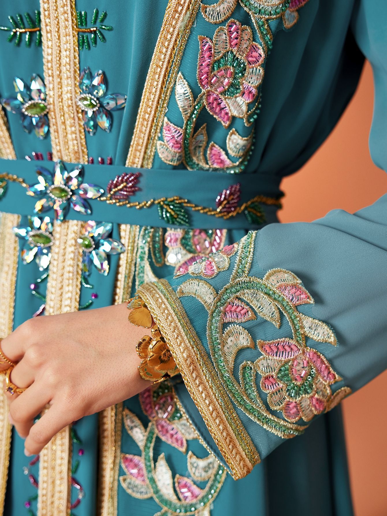 Peacock Blue Long Skirt Dress Image 7
