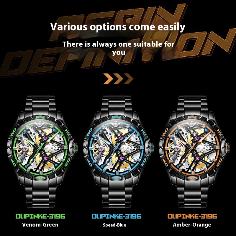Sports Automatic Men's Mechanical Hollow Waterproof Watch - Image 3