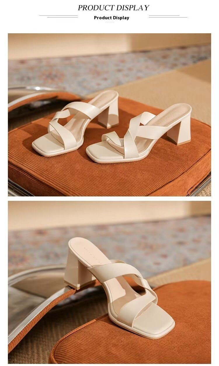 Open-Toe Chunky Heel Sandals – Bold & Trendy Summer Staple