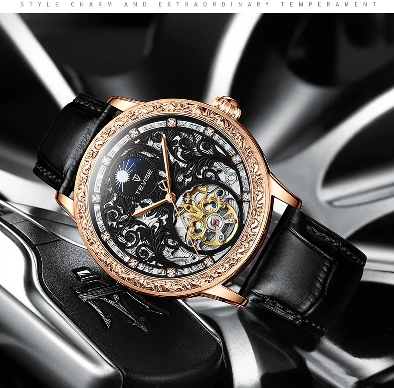 Business Casual Waterproof Hollow Out Men's Mechanical Watch