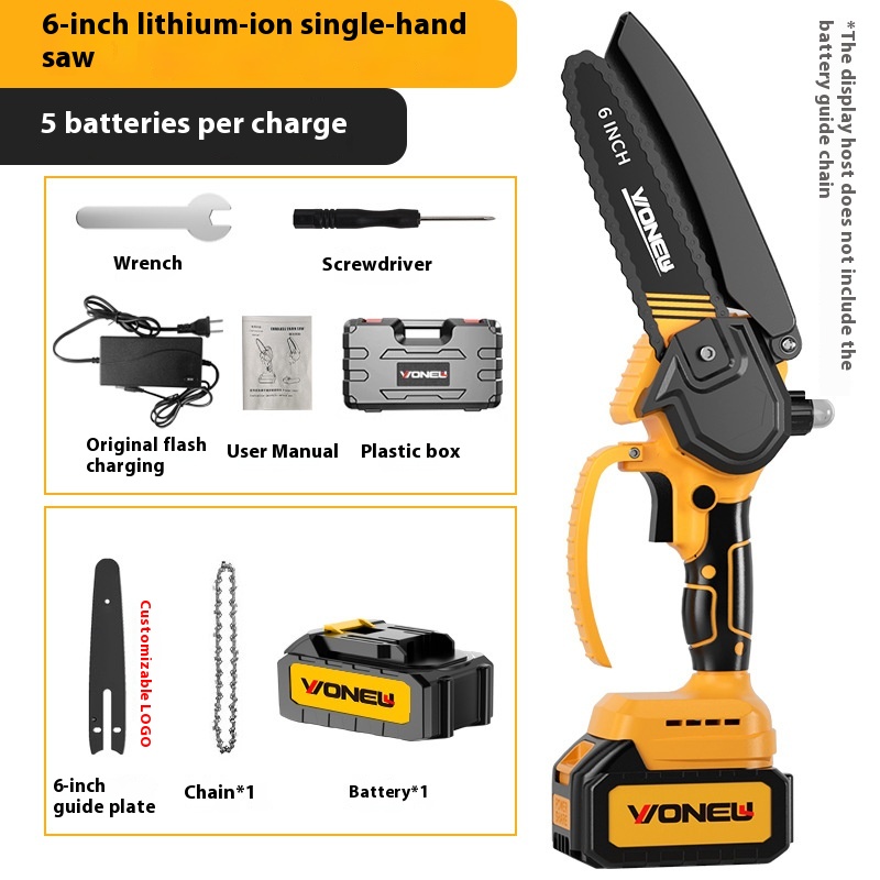 6-inch Handheld Household Small Multi-functional Garden Mini Chainsaw