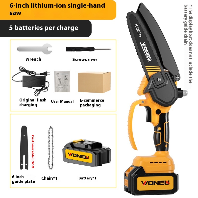 6-inch Handheld Household Small Multi-functional Garden Mini Chainsaw