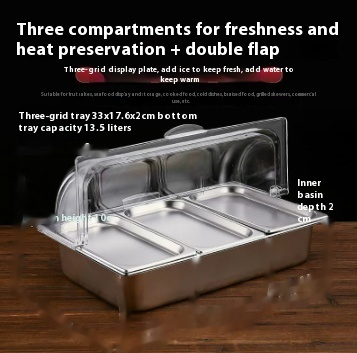 Stainless Steel Dining Plate Display Box With Cold Insulation, Dust Prevention, And Moisture Resistance