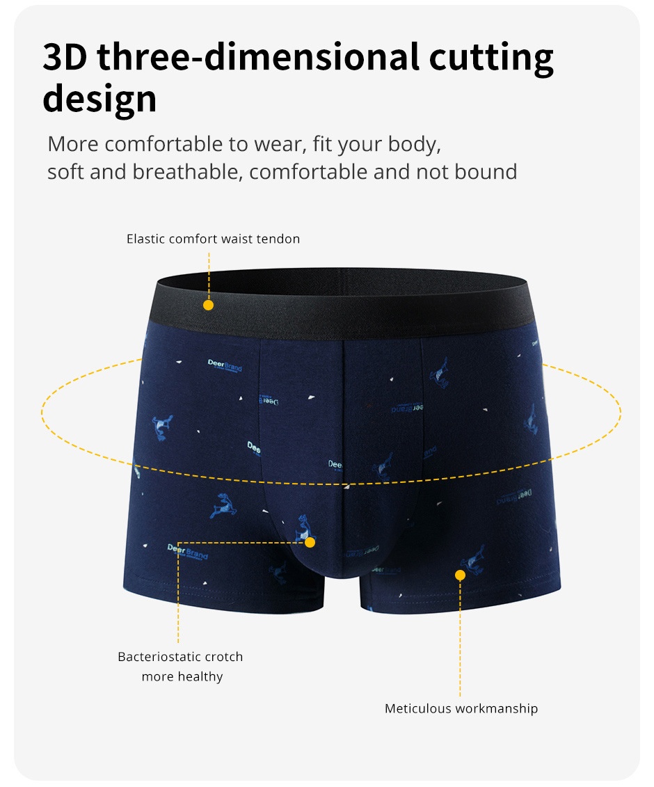 Men's Underwear Pure Cotton Boxer Brief Close-fitting Shorts | Elevated Statement