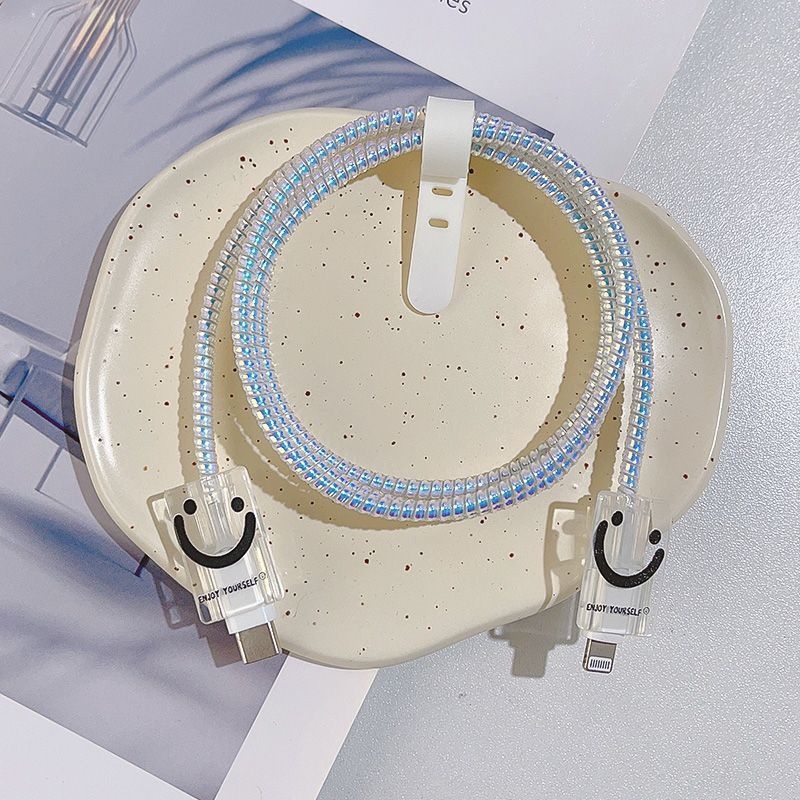 Transparent Scratch-resistant Charger USB Cable Protection Sleeve Suit