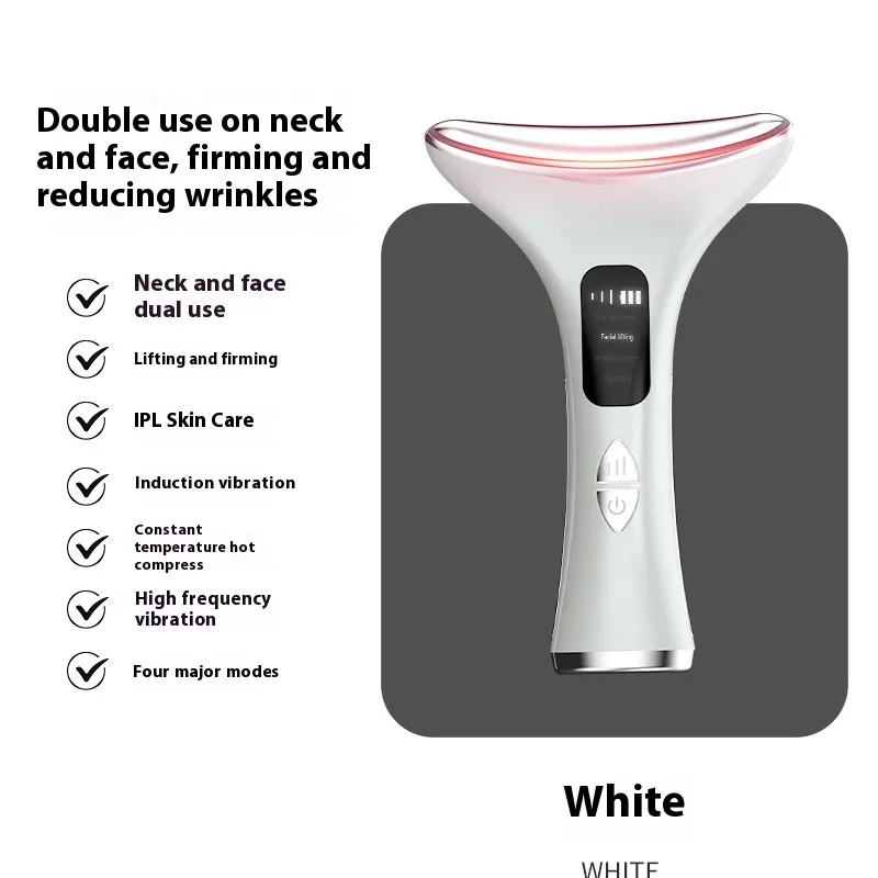 Dual-purpose Lifting And Tightening Handheld Colour Light Neck Beauty Instrument - White