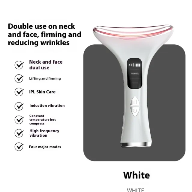 Dual purpose Lifting And Tightening Handheld Color Light Neck Beauty Instrument White - Shop at LoveMi