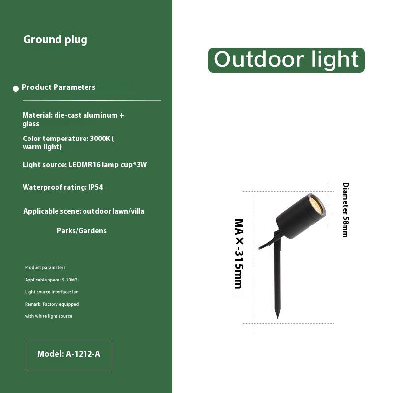 Outdoor Aluminum Ground Lamp Led Courtyard Lawn Lamp - Image 2