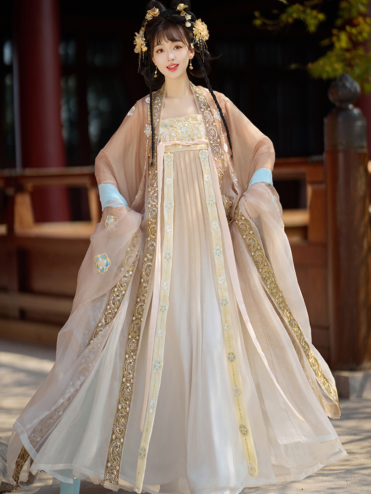 Chinese Style Gorgeous Tang Style Chest Ru Dress Embroidery