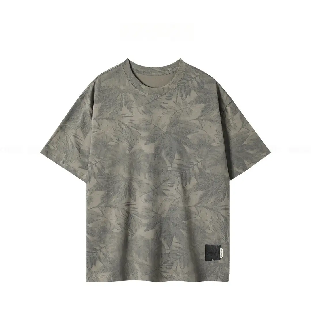 Men's Round Neck Boot-cut Casual All-match Short-sleeved T-shirt