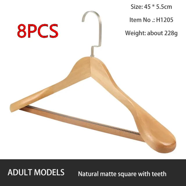 Solid Wood Hangers, Clothing Stores, Hotels, High end Wooden D 8Pcs - Shop at LoveMi