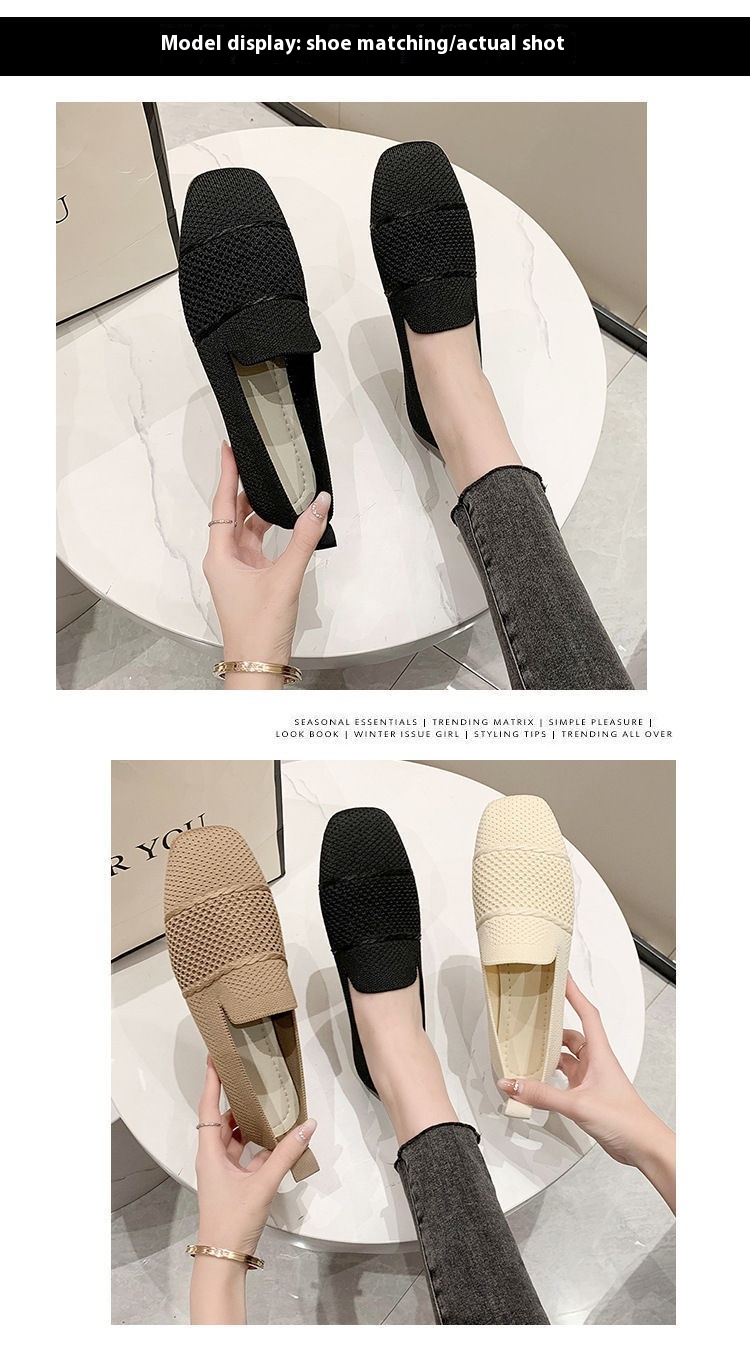 Women's Breathable Flyknit Casual Flat Shoes