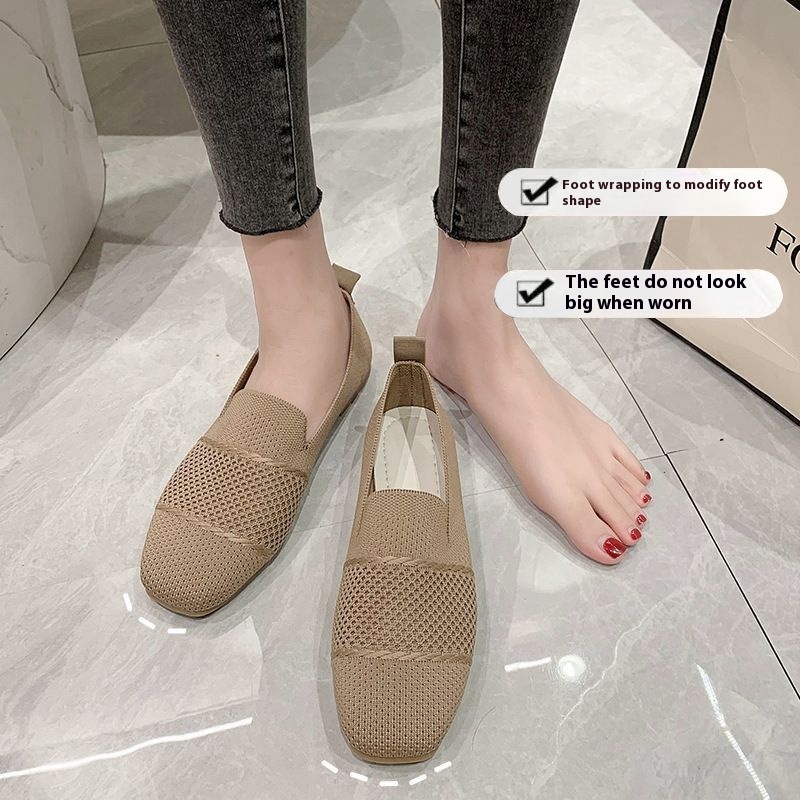 Women's Breathable Flyknit Casual Flat Shoes