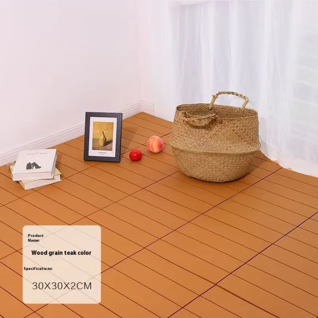 Environmentally Friendly Splicing Wear resistant Non slip Plastic Floor Wood Grain Orange - Shop at LoveMi