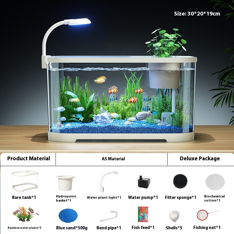 Ecological Landscape Filter Oxygen making Integrated Fish Tank Luxury White - Shop at LoveMi