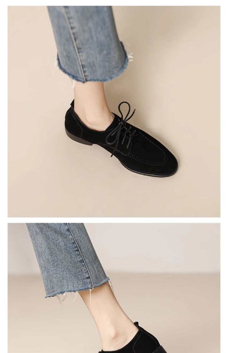 Women’s Retro Deep-Mouth Lace-Up Loafers