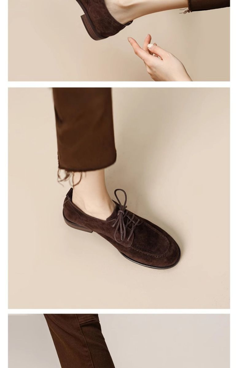 Women’s Retro Deep-Mouth Lace-Up Loafers