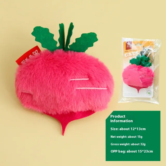 Radish Cucumber Cat Ringing Paper Toy Simulation Vegetable Bite resistant Plush Radish Toy - Shop at LoveMi