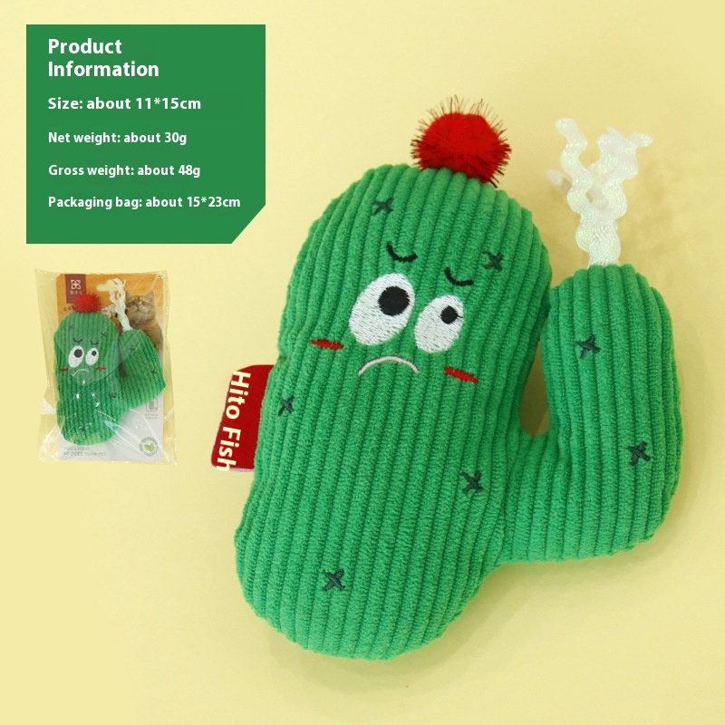 Colorful Cactus Cat Bite-resistant Self-Hi Toy