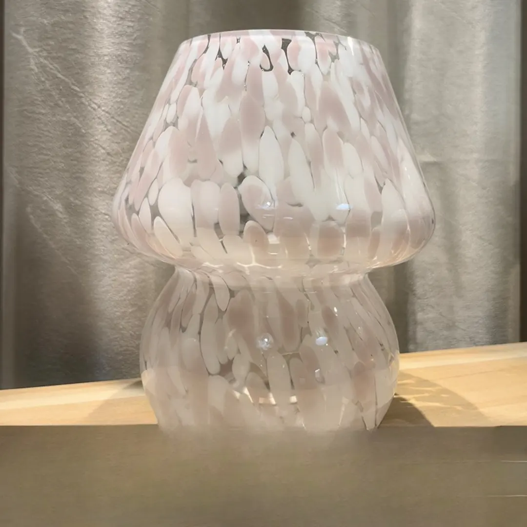 Bedroom Bedside Creative Glass Mushroom Table Lamp
