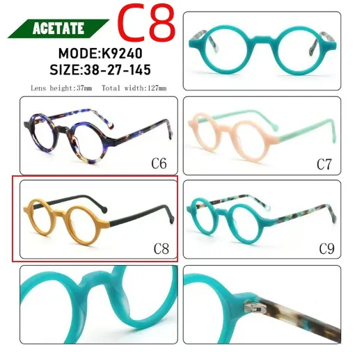 Acetate Board Retro Anti blue Light Glasses K9240 C8 - Shop at LoveMi