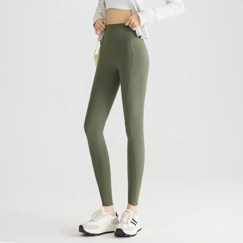 Cool Feeling Quick-drying Ultra-high Waist Abdomen Pants - Army Green