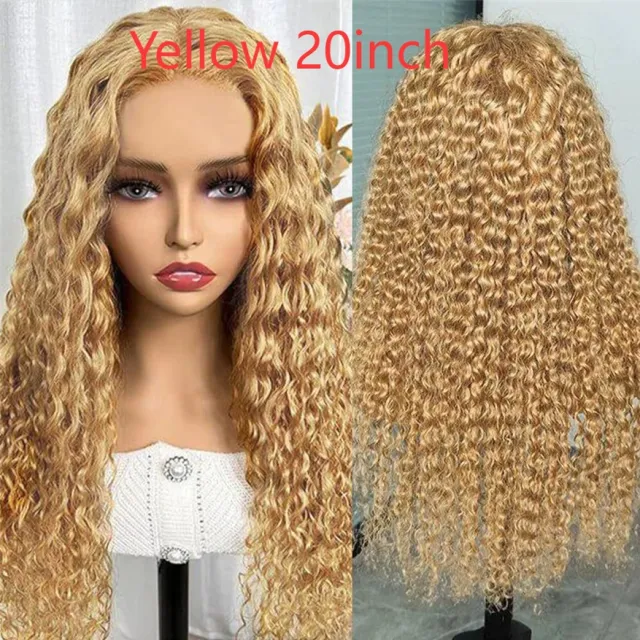 European And American Ladies Front Lace Synthetic Wigs Yellow 20Inch - Shop at LoveMi