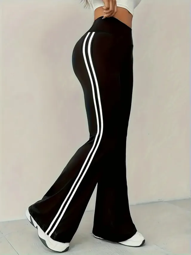 Women's High Waist Wide leg Casual Pants Flared Pants Black - Shop at LoveMi