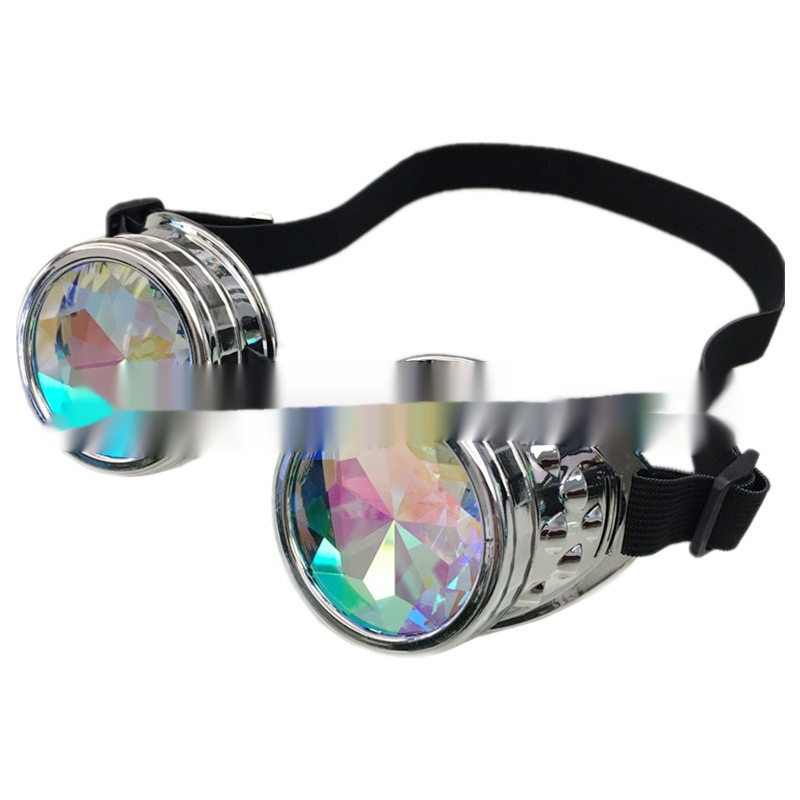 Fashion Personality Retro Gothic Steampunk Glasses Bright Silver - Shop at LoveMi