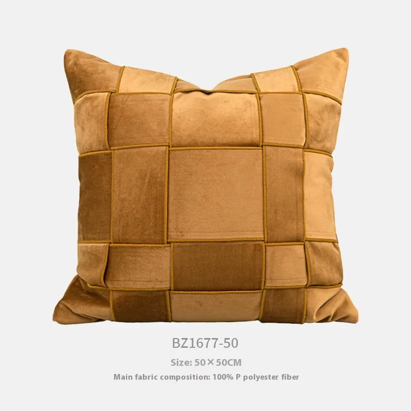Chenille Woven Pillow Sofa Cushion - Orange
