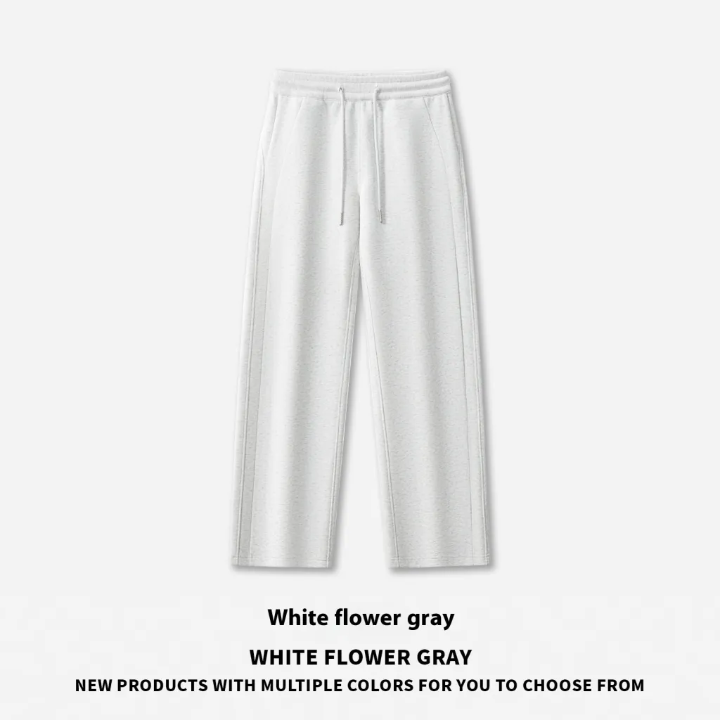 Casual Pants Micro-pull Yoga Slim Fit Slimming Sweatpants - White Flower Gray