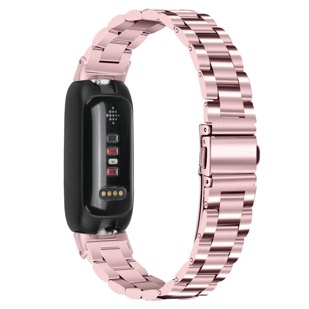 Fashion Three Beads Stainless Steel New Strap - Rose Pink