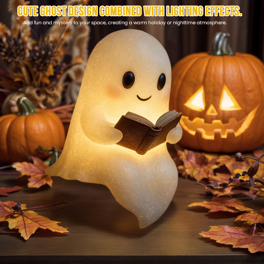 Cute LED Ghost Night Light Children's Nightlight Gift Bedside Sleep Lamp Halloween Decorations Lovely Ghost Lamp Warm Light - CJdropshipping