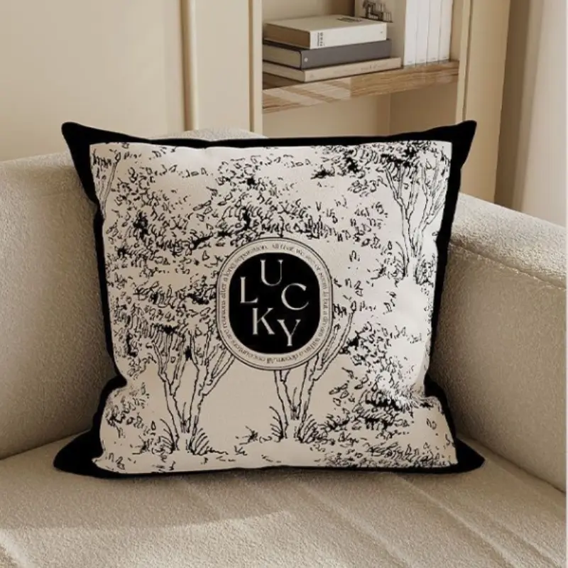 Retro Flower Pillow Cover Pastoral Light Luxury Sunflower Jacquard