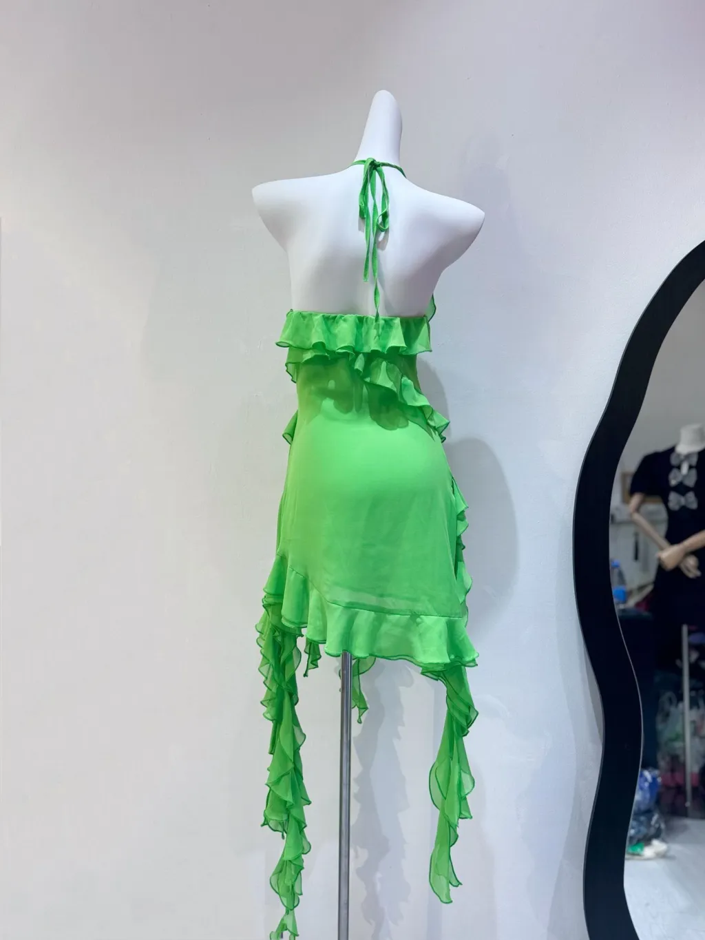 Fashion Ladies New Sexy Halter Flower Dress - Green