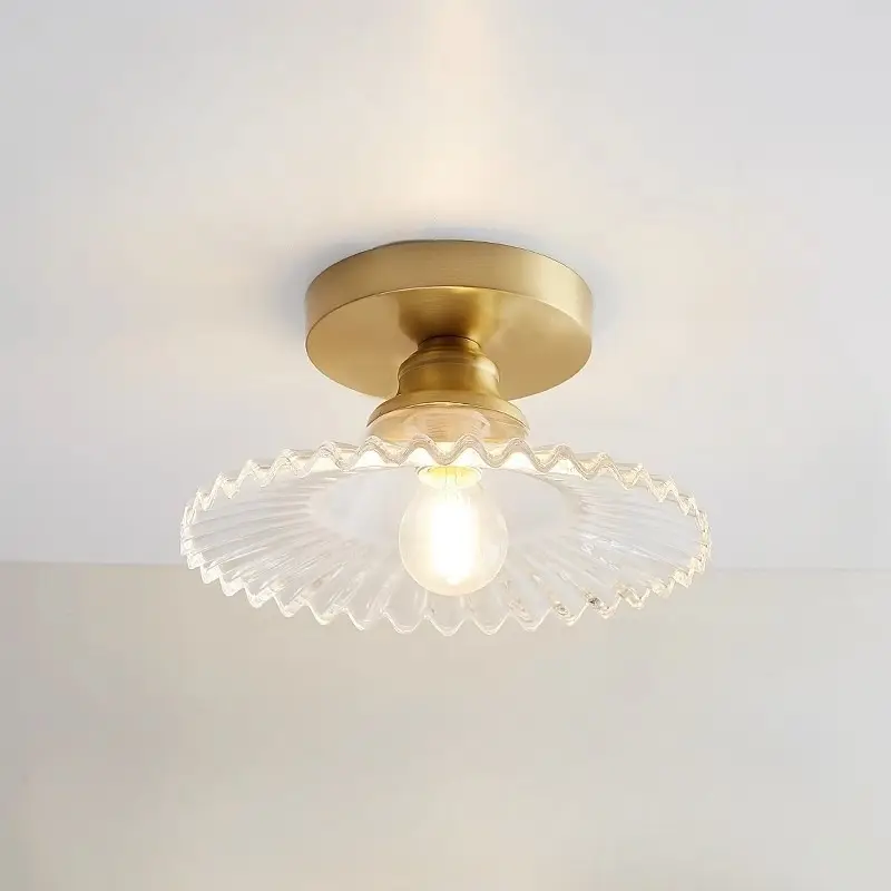 Nordic Homestay Vintage Brass Glass Lamp