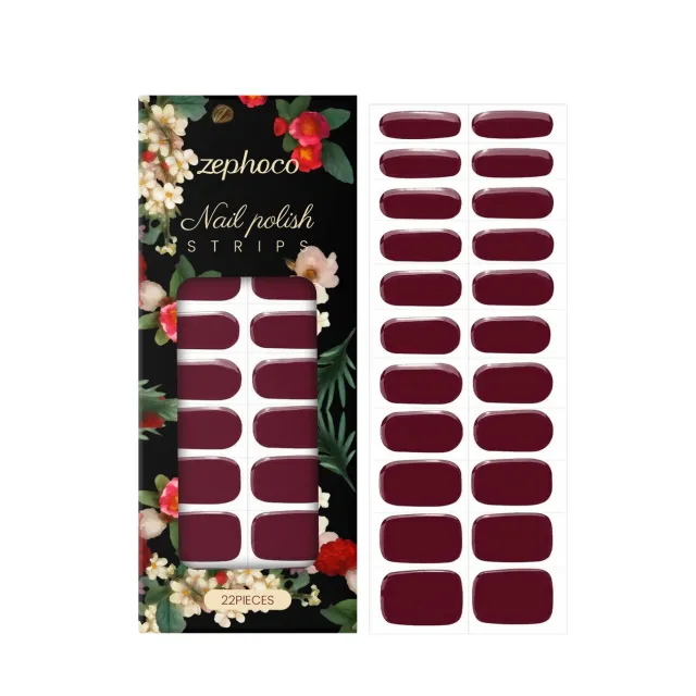 Durable Waterproof Elegant Red And Beautiful Nail Stickers 22Pieces - Shop at LoveMi