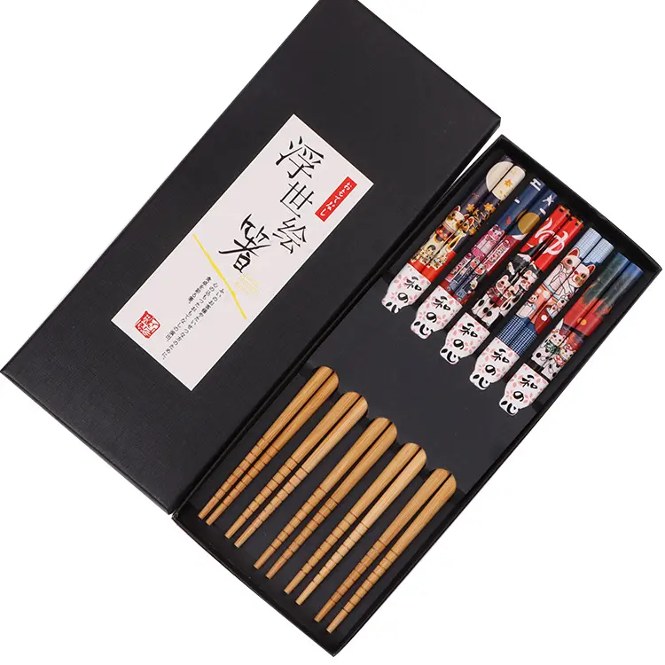 Household Quality Bamboo Chopsticks Creative Gift Japanese Style Pattern