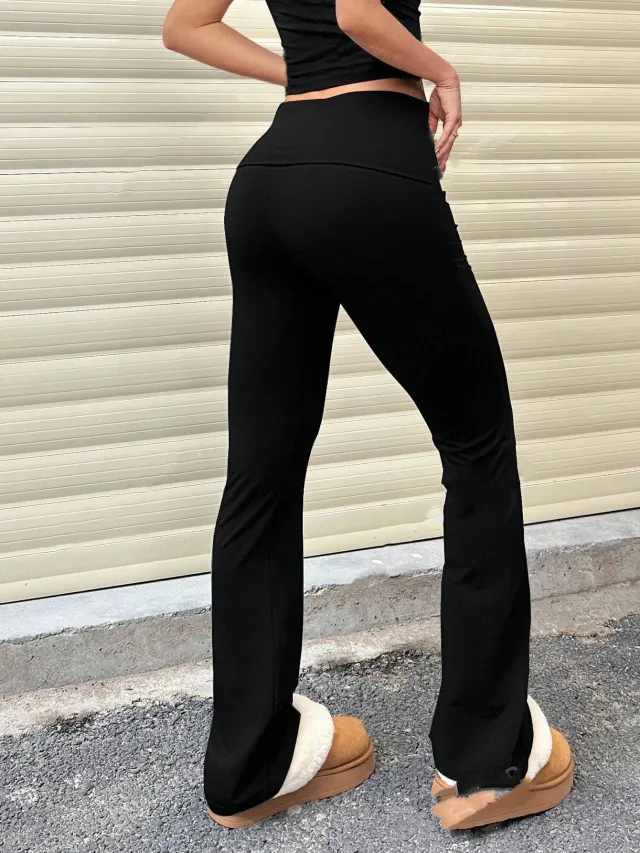 Women's Wide leg Yoga Casual Pants Black - Shop at LoveMi