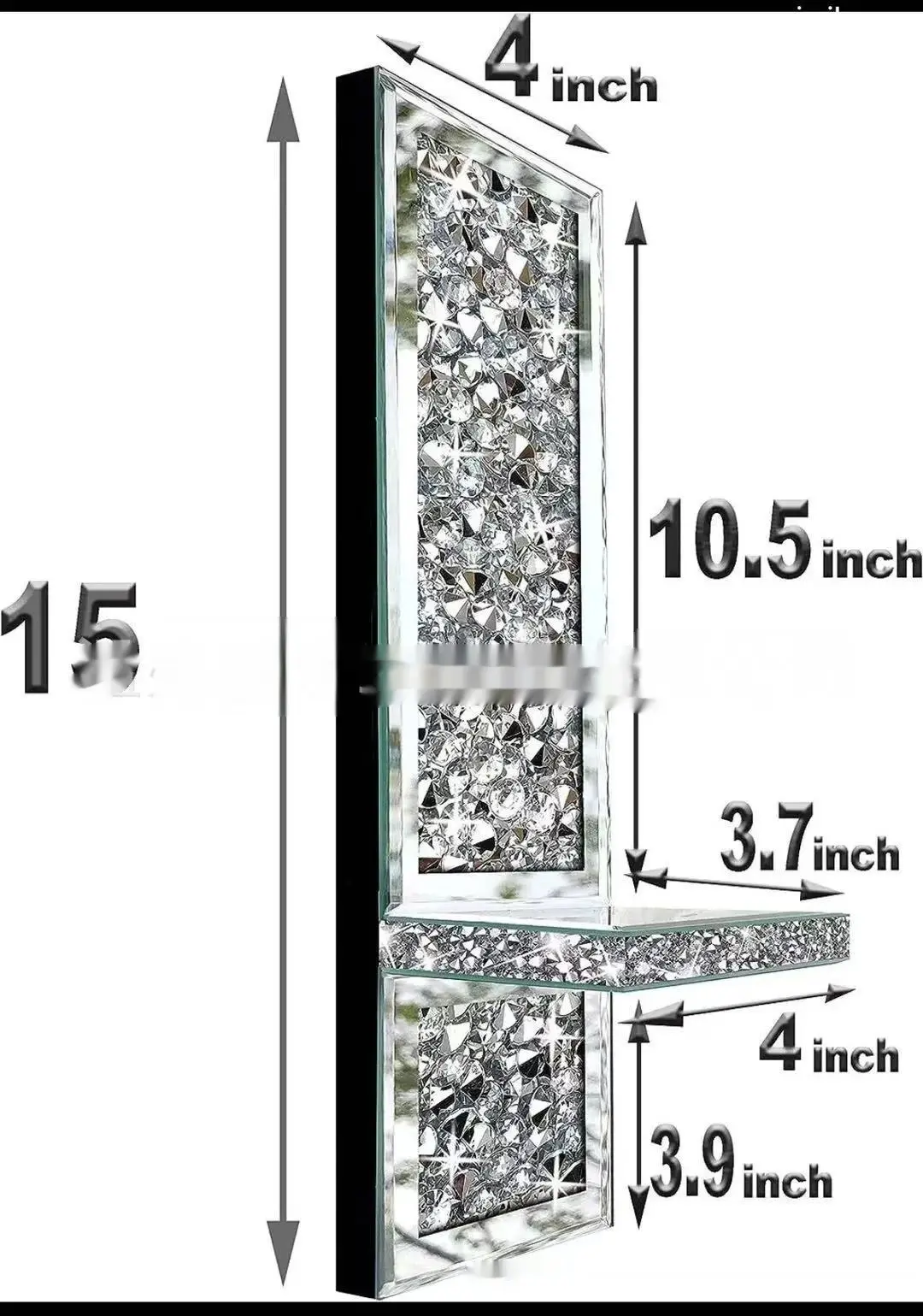 Silver Mirror Candle Holder Crystal Candlestick Living Room