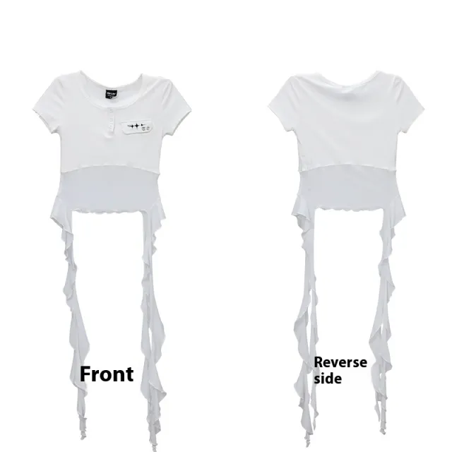 Denim Patch Ripped Dancing Trousers Casual Pants White Top - Shop at LoveMi