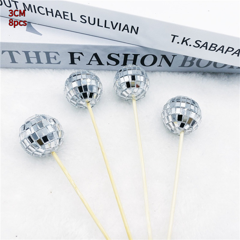 Disco Ball Cake Decoration With Wooden Stick